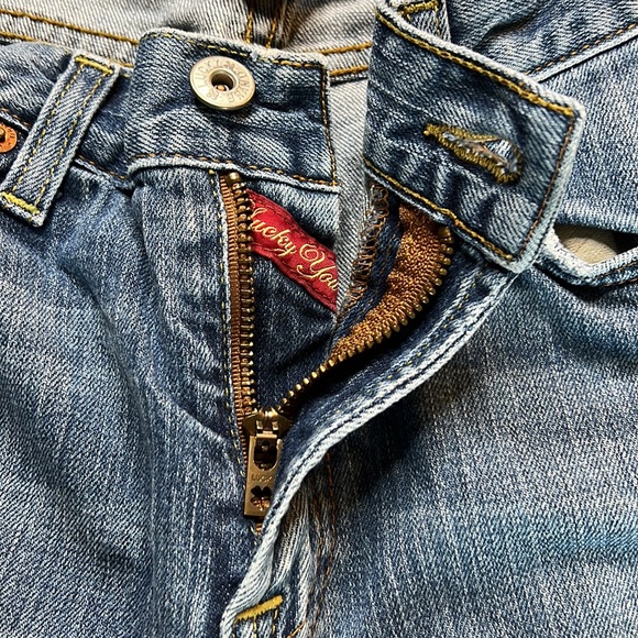 Vintage Lucky Brand USA Blue Denim Jeans Flair Leg Sweet n Low 14 30 - Picture 14 of 14